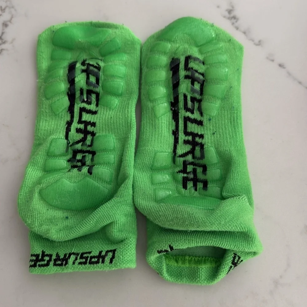 Upsurge Neon Green non-slip Athletic Socks